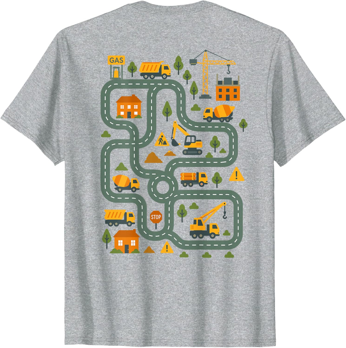 (On Back) Tired Dads Club Car Race Track On Dad Father's Day T-Shirt - Heather Grey